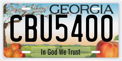 GA license plate CBU5400