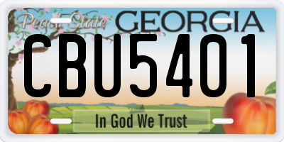GA license plate CBU5401