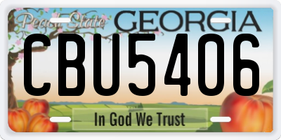GA license plate CBU5406