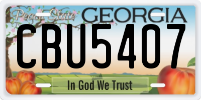GA license plate CBU5407