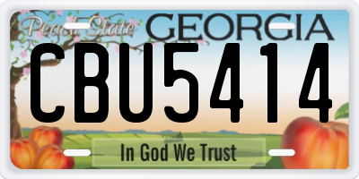 GA license plate CBU5414