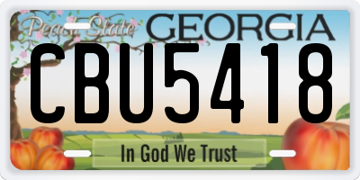 GA license plate CBU5418
