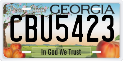 GA license plate CBU5423