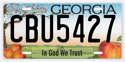 GA license plate CBU5427