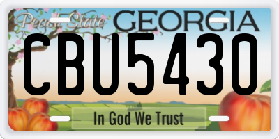 GA license plate CBU5430