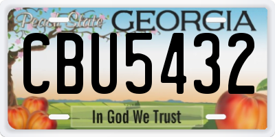 GA license plate CBU5432