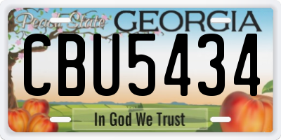 GA license plate CBU5434