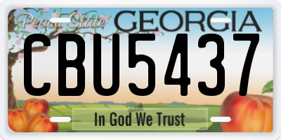 GA license plate CBU5437