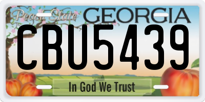GA license plate CBU5439
