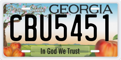 GA license plate CBU5451