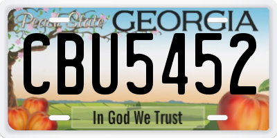 GA license plate CBU5452