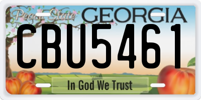 GA license plate CBU5461