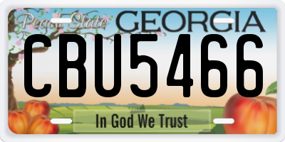 GA license plate CBU5466