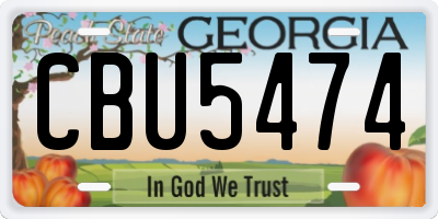 GA license plate CBU5474