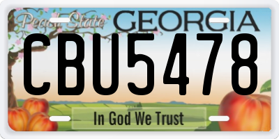 GA license plate CBU5478
