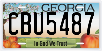 GA license plate CBU5487
