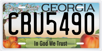 GA license plate CBU5490