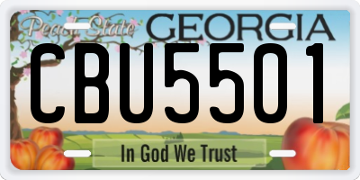 GA license plate CBU5501
