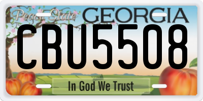 GA license plate CBU5508