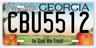 GA license plate CBU5512
