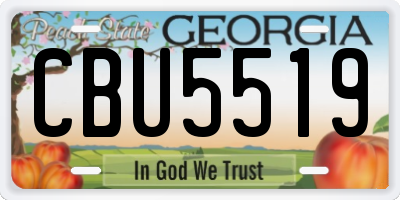 GA license plate CBU5519