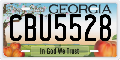 GA license plate CBU5528