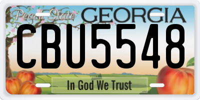 GA license plate CBU5548
