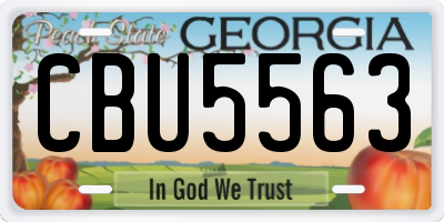 GA license plate CBU5563