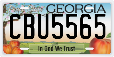 GA license plate CBU5565