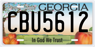 GA license plate CBU5612