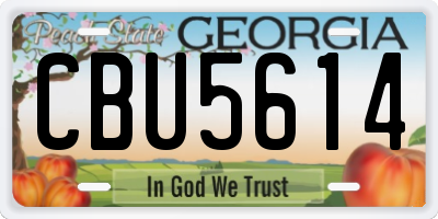 GA license plate CBU5614