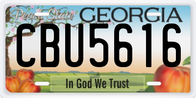 GA license plate CBU5616