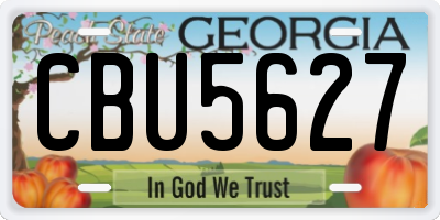 GA license plate CBU5627