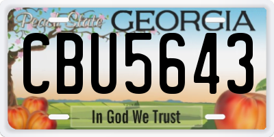 GA license plate CBU5643