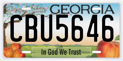 GA license plate CBU5646