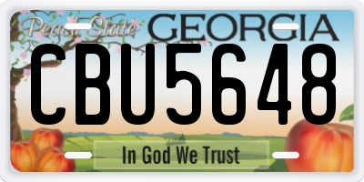 GA license plate CBU5648
