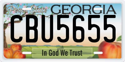 GA license plate CBU5655