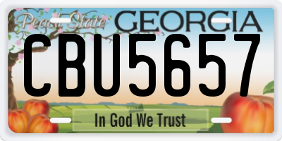 GA license plate CBU5657