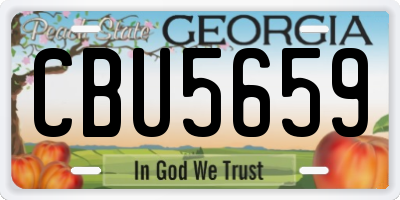 GA license plate CBU5659