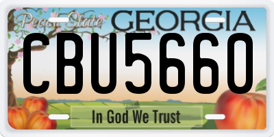 GA license plate CBU5660