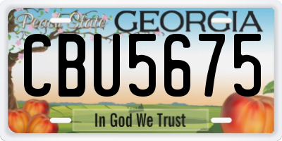 GA license plate CBU5675