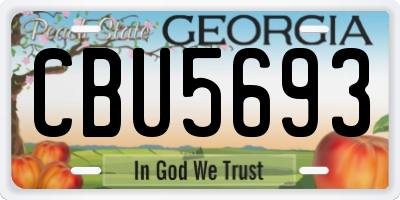 GA license plate CBU5693