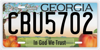 GA license plate CBU5702