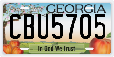 GA license plate CBU5705