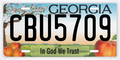 GA license plate CBU5709