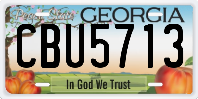 GA license plate CBU5713