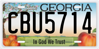 GA license plate CBU5714
