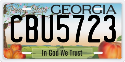 GA license plate CBU5723