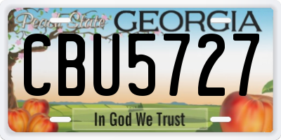 GA license plate CBU5727