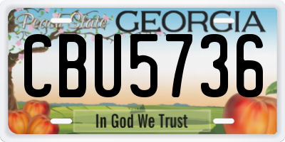 GA license plate CBU5736